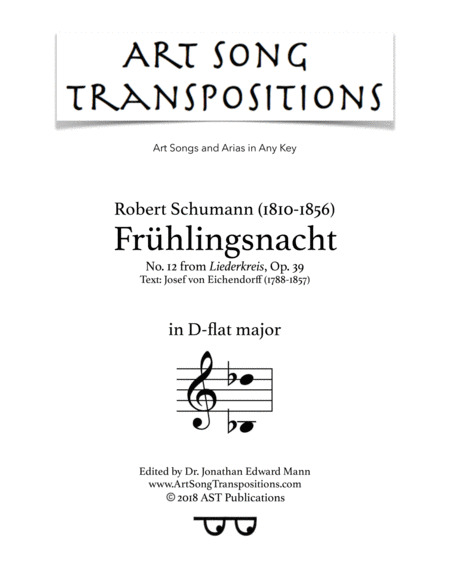 Frhlingsnacht Op 39 No 12 D Flat Major Sheet Music