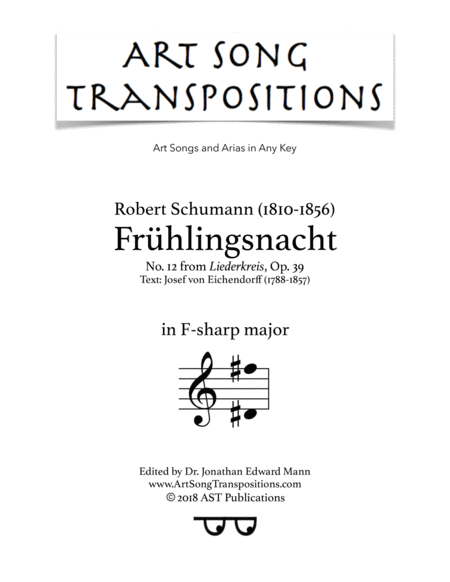 Frhlingsnacht Op 39 No 12 F Sharp Major Sheet Music