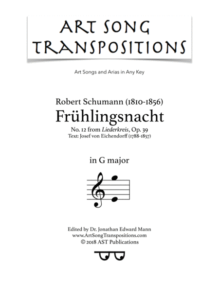 Frhlingsnacht Op 39 No 12 G Major Sheet Music