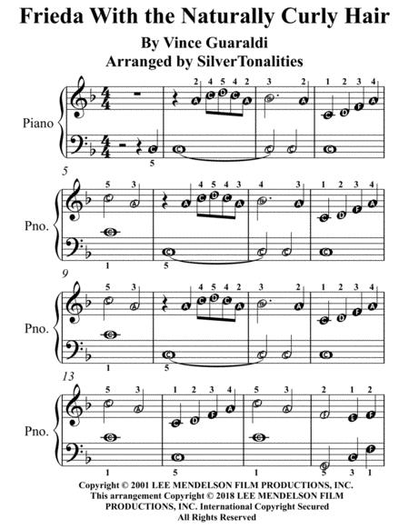 Free Sheet Music Frieda With The Naturally Curly Hair Easy Piano Sheet Music