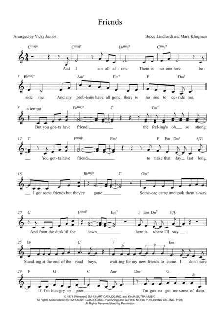 Friends Easy Two Part Singalong Sheet Music