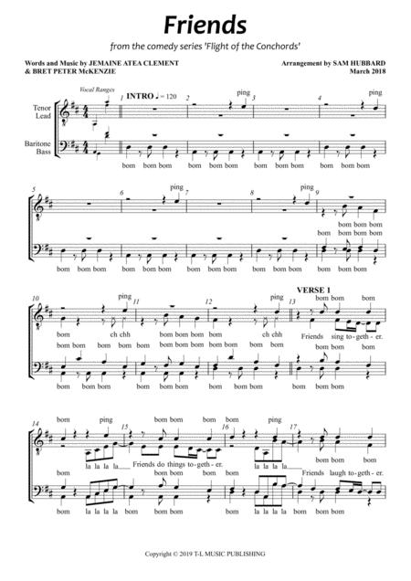 Free Sheet Music Friends M