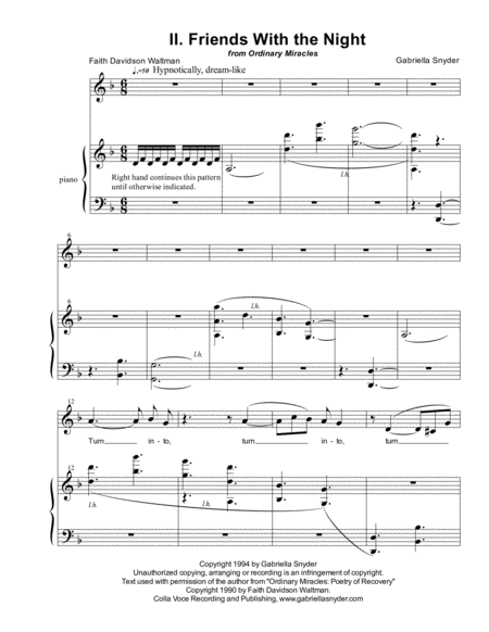 Free Sheet Music Friends With The Night