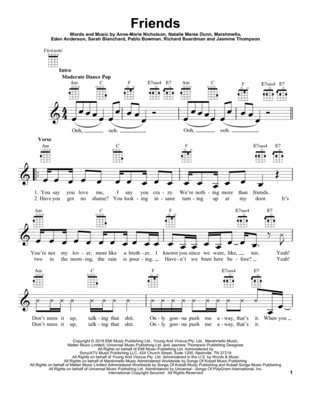 Free Sheet Music Friends