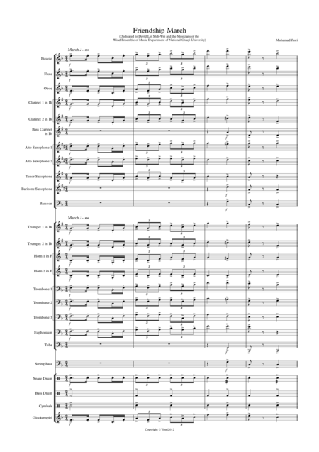 Free Sheet Music Friendship March Full Score