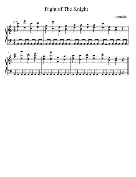 Free Sheet Music Fright Of The Knight