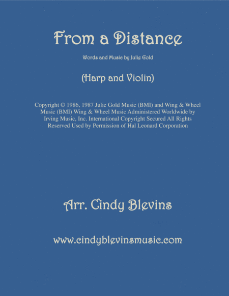 From A Distance Arranged For Harp And Violin Sheet Music