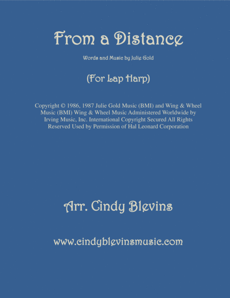 From A Distance Arranged For Lap Harp Sheet Music