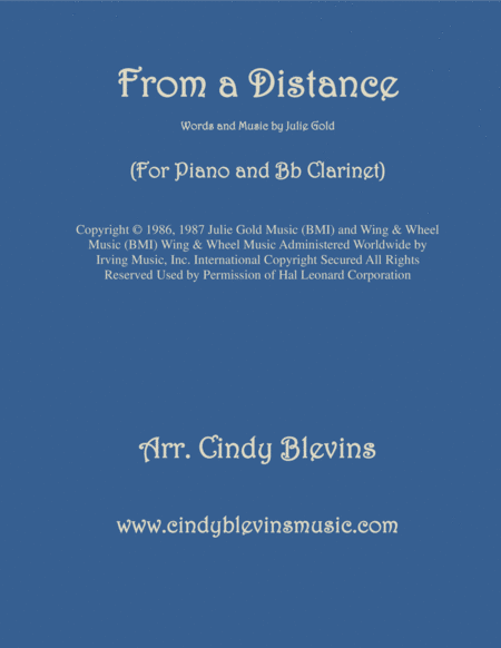 From A Distance Arranged For Piano And Bb Clarinet Sheet Music