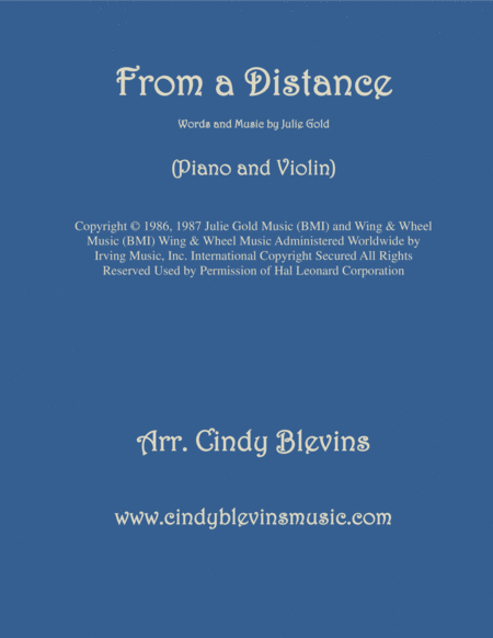 From A Distance Arranged For Piano And Violin Sheet Music