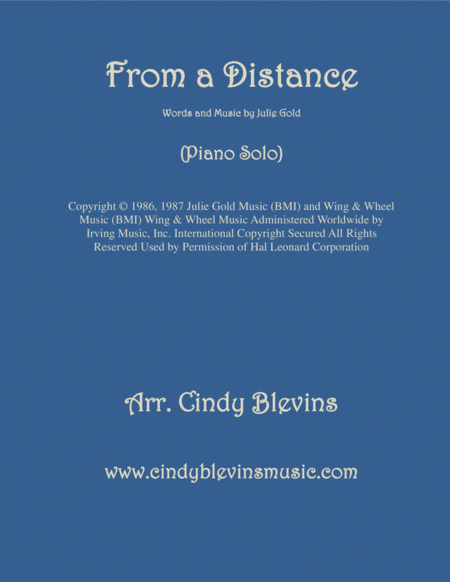 Free Sheet Music From A Distance Arranged For Piano Solo