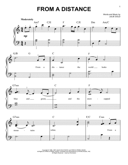 Free Sheet Music From A Distance