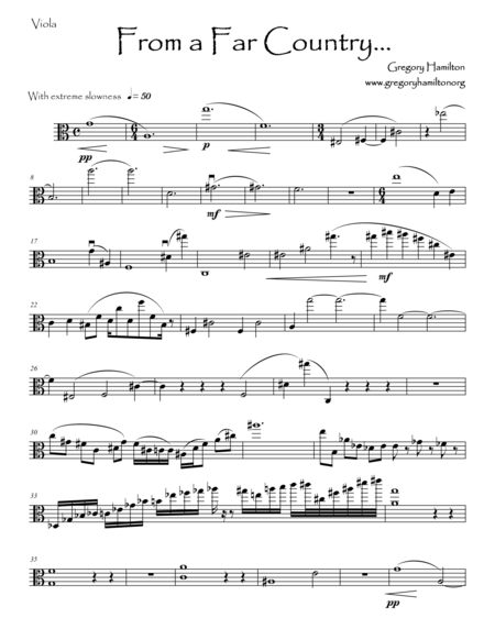 From A Far Country Viola Part Sheet Music