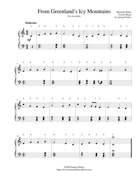 From Greenlands Icy Mountains For Easy Piano Sheet Music