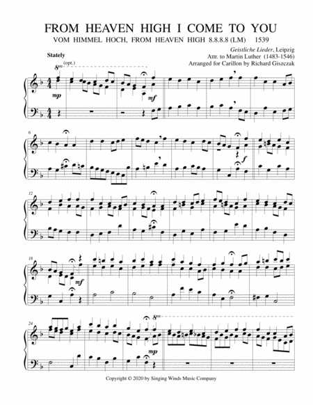 From Heaven High I Come To You Sheet Music