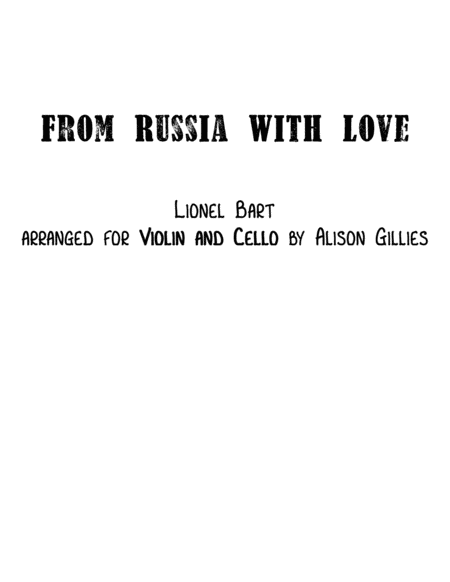 Free Sheet Music From Russia With Love String Duo Vln Vc