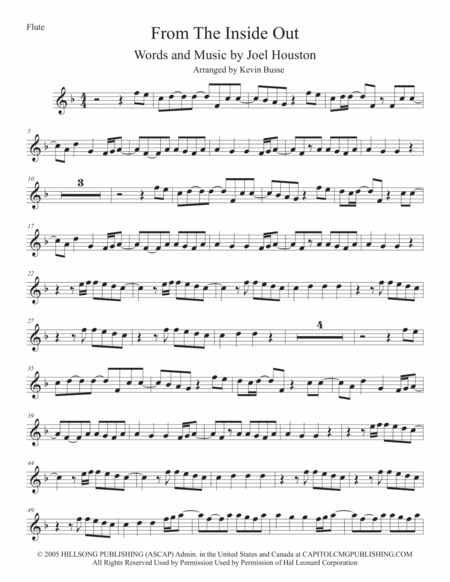 Free Sheet Music From The Inside Out Flute