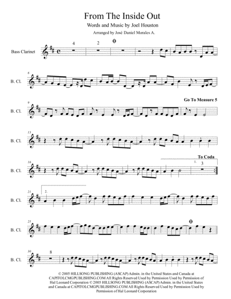 From The Inside Out For Bass Clarinet Sheet Music