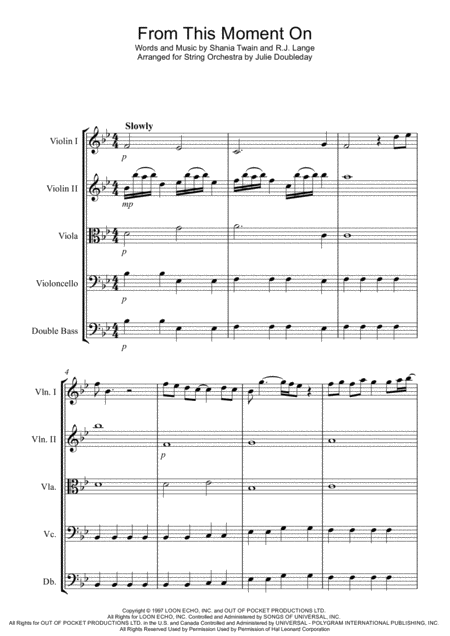 Free Sheet Music From This Moment On For String Orchestra Score And Parts