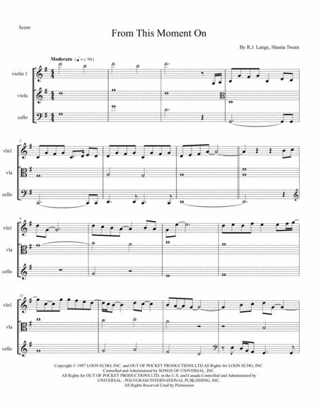 From This Moment On String Trio Arrangement Sheet Music