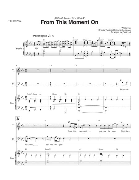 Free Sheet Music From This Moment On Ttbb Piano