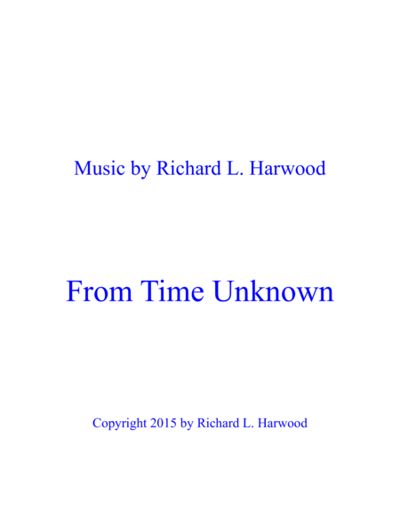 Free Sheet Music From Time Unknown