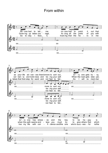 Free Sheet Music From Within