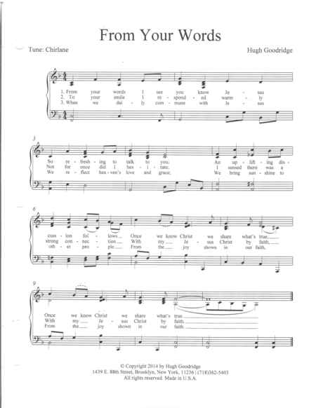 Free Sheet Music From Your Words