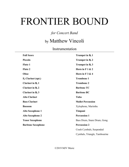 Frontier Bound Sheet Music