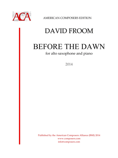 Froom Before The Dawn Sheet Music