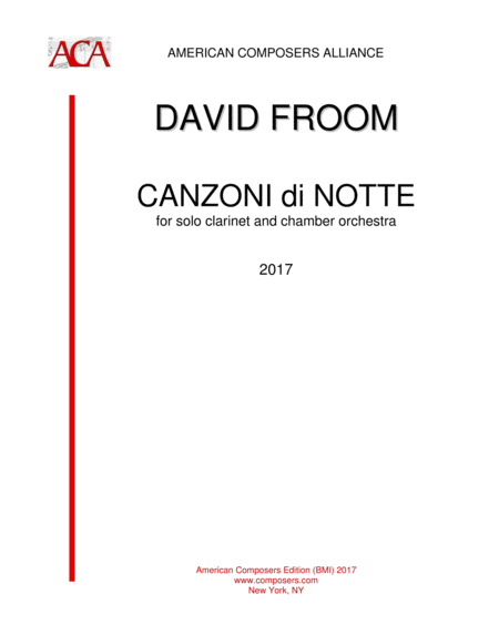 Froom Canzon Di Notte Sheet Music