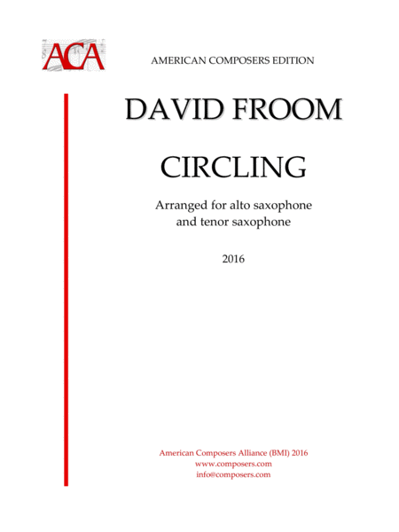 Froom Circling Alto And Tenor Saxophones Sheet Music