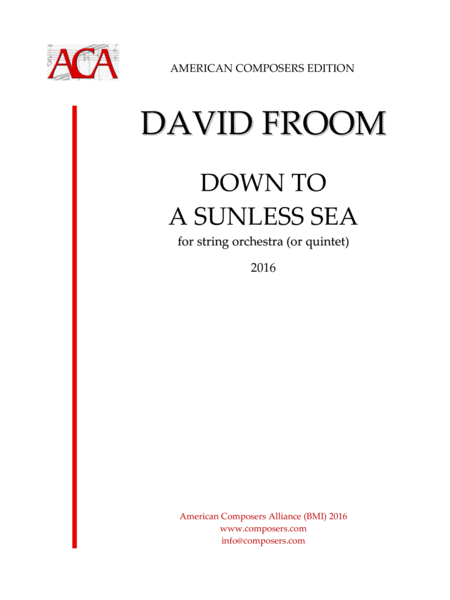 Froom Down To A Sunless Sea Sheet Music