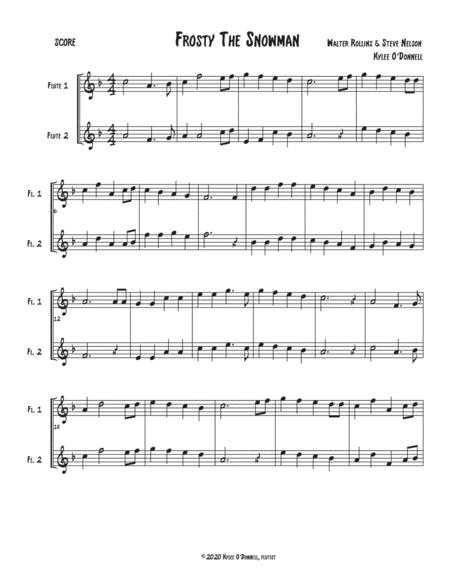 Frosty The Snowman Simple Flute Duet Sheet Music