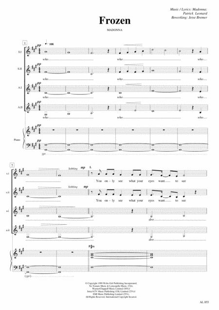 Free Sheet Music Frozen Ssaa Piano