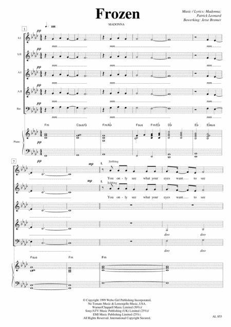 Frozen Ssaabar Piano Sheet Music