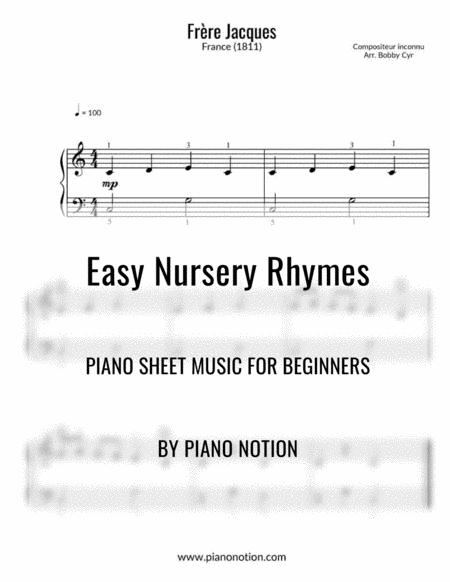 Frre Jacques Easy Piano Solo Sheet Music