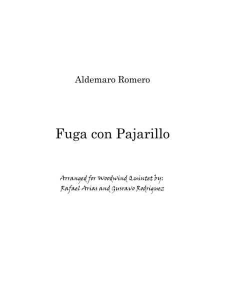 Free Sheet Music Fuga Con Pajarillo Aldemaro Romero Woodwind Quintet