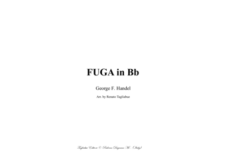 Fuga In Bb G F Handel For Organ Sheet Music