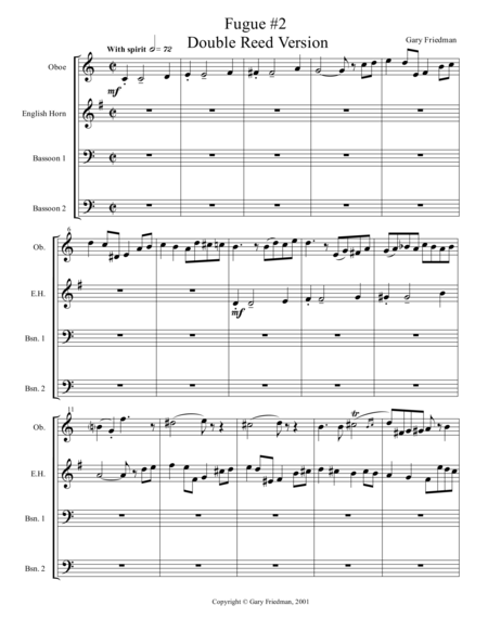 Free Sheet Music Fugue 2