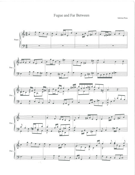 Fugue And Far Between Sheet Music