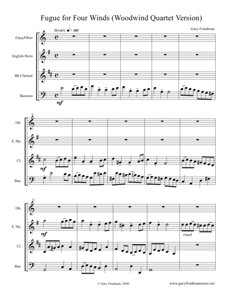 Fugue For Four Winds Sheet Music