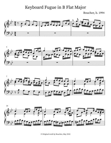 Free Sheet Music Fugue For Keyboard In B Flat Major