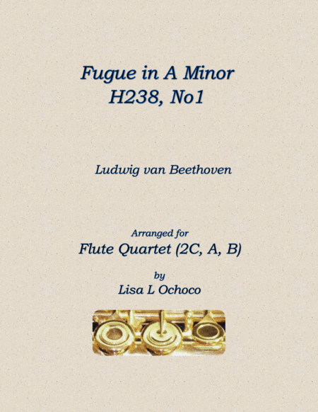 Fugue In A Minor H238 No1 For Flute Quartet 2c A B Sheet Music