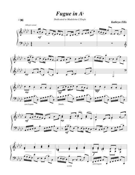 Free Sheet Music Fugue In Ab