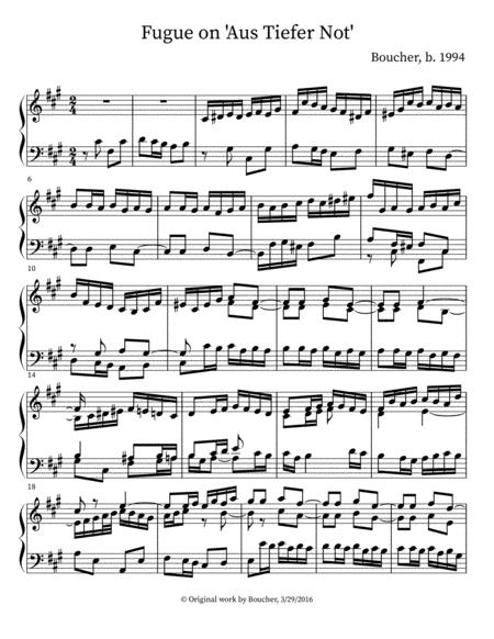 Fugue In F Minor Aus Tiefer Not Sheet Music