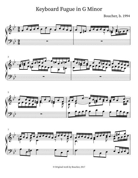 Free Sheet Music Fugue In G Minor For Keyboard