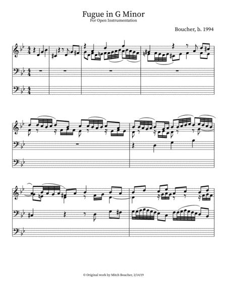 Free Sheet Music Fugue In G Minor Instrumenation Unspecified