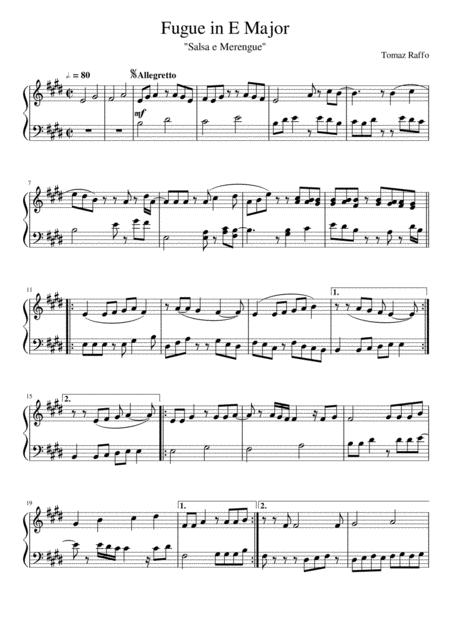 Fugue N 1 Op N 4 In E Major Sheet Music