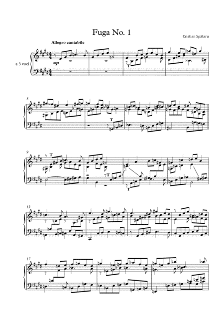 Free Sheet Music Fugue No 1